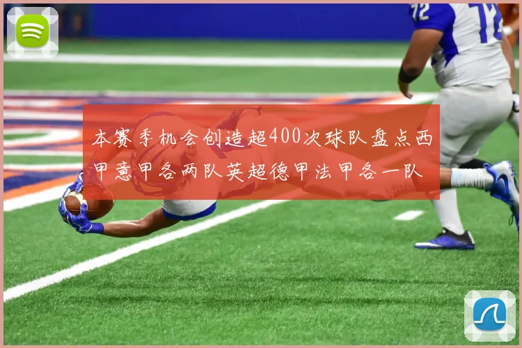 本赛季机会创造超400次球队盘点西甲意甲各两队英超德甲法甲各一队